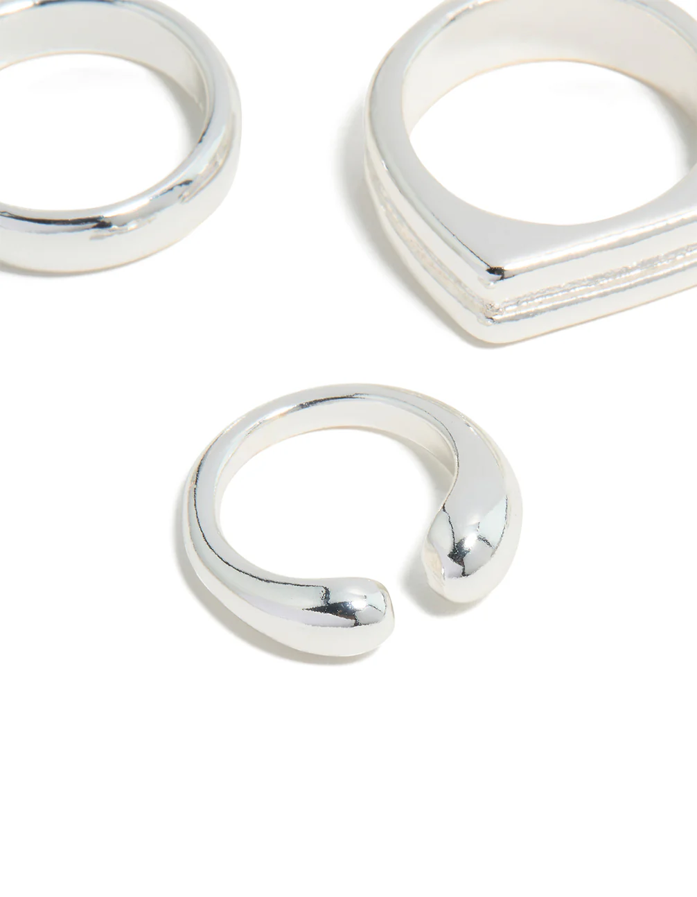 Silver Chunky Mixed Ring 8-Pack - Image 2