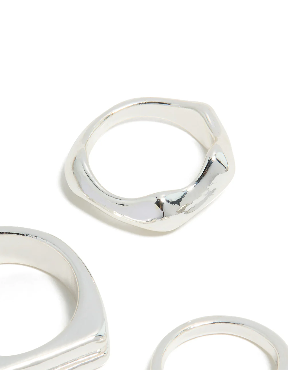 Silver Chunky Mixed Ring 8-Pack - Image 3