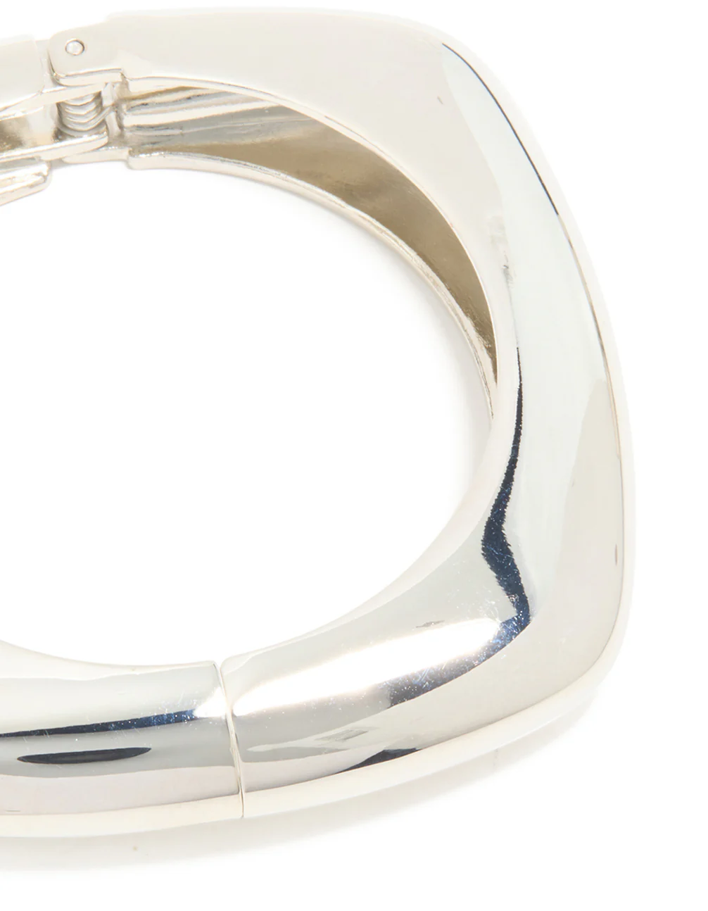 Silver Chunky Rectangle Hinged Bangle - Image 4