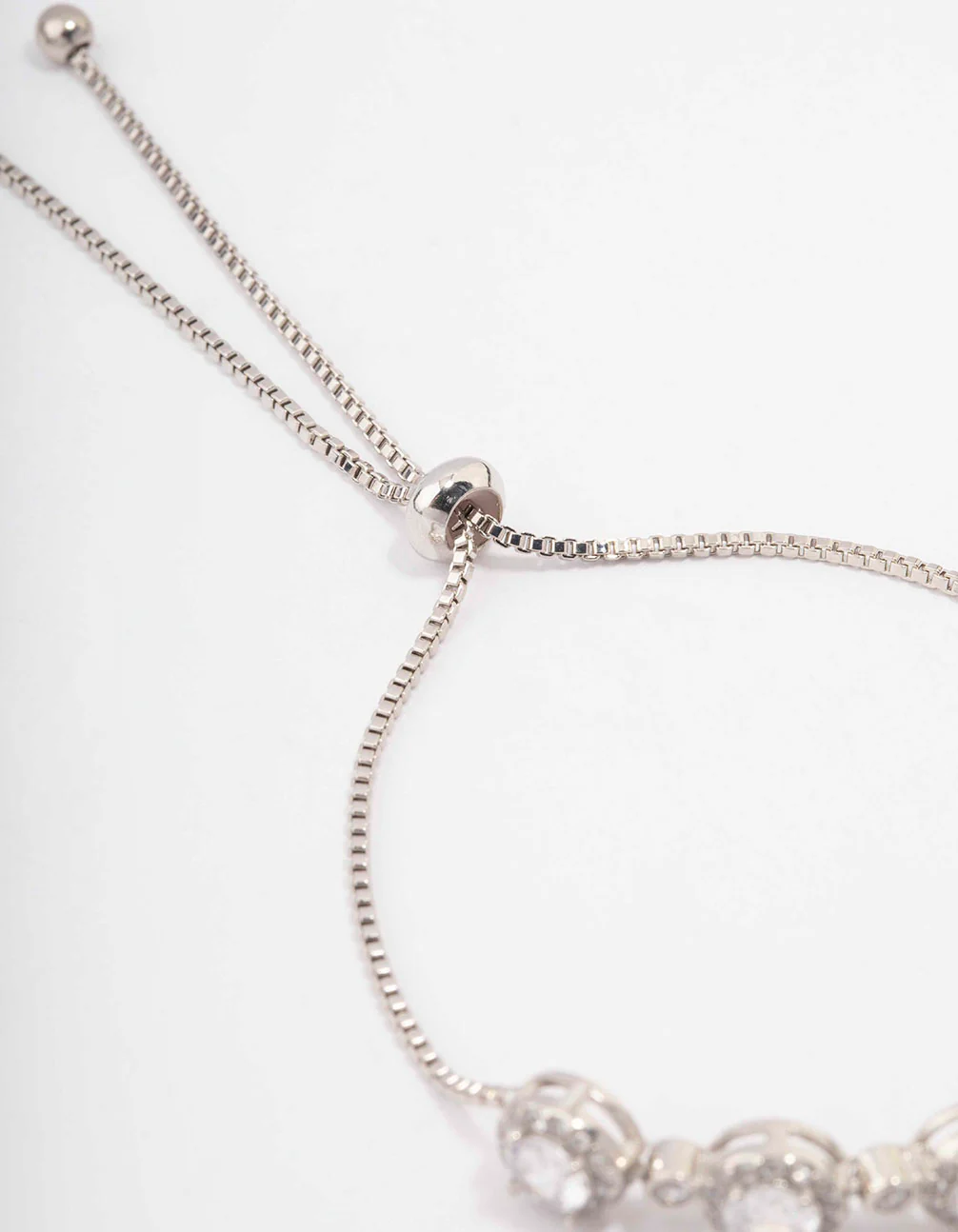 Silver Circular Cubic Zirconia Toggle Bracelet - Image 3