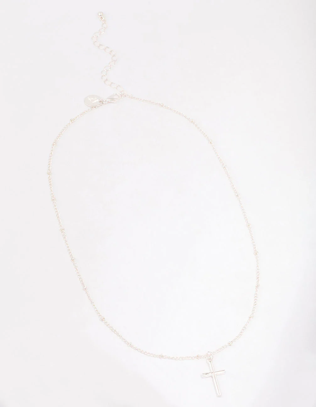 Silver Classic Cross Ball Chain Necklace - Image 2