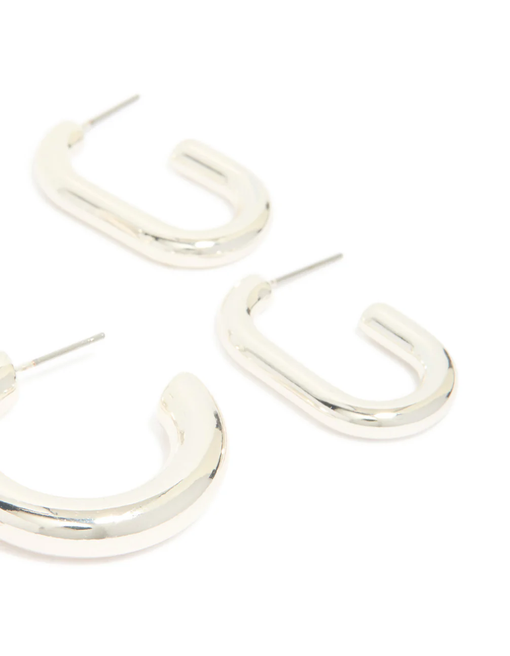 Silver Clean Hoop Earrings 3-Pack - Image 5