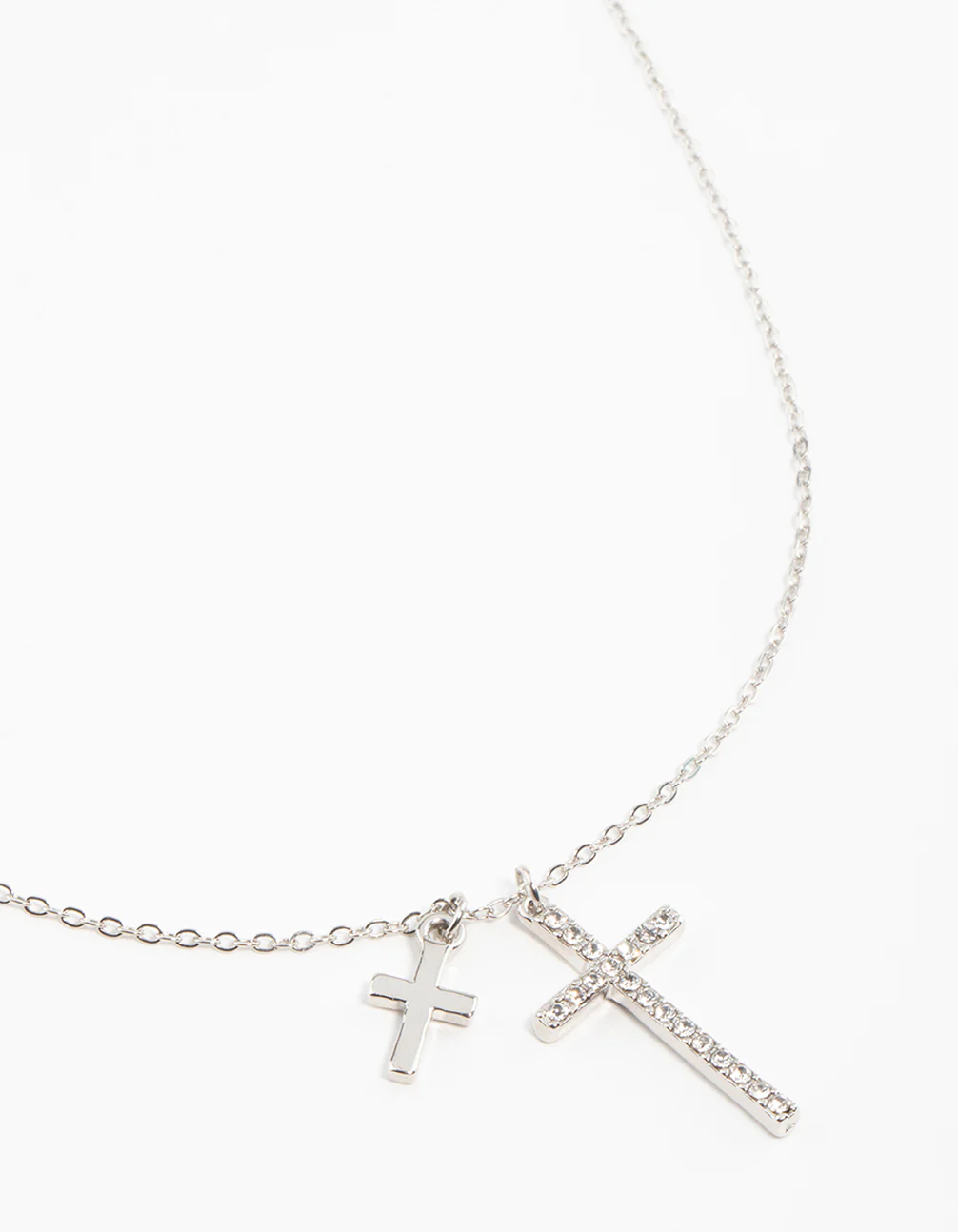 Silver Cross Charm Necklace