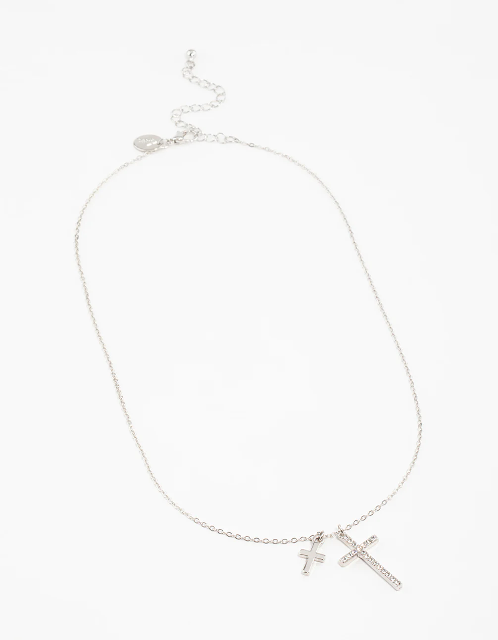 Silver Cross Charm Necklace - Image 2