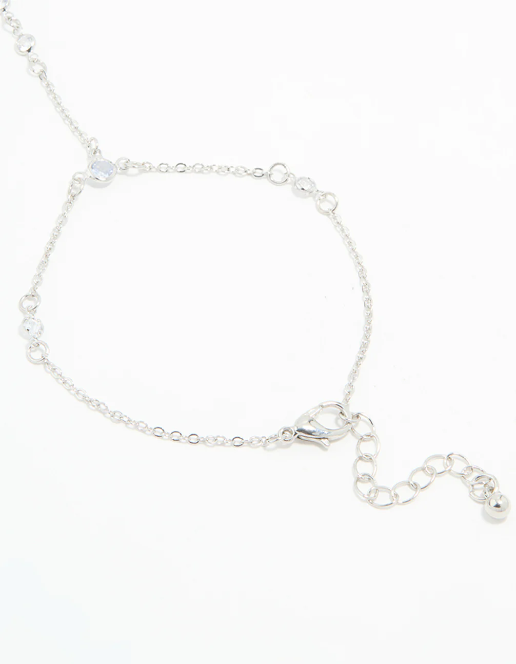 Silver Cubic Zirconia Bezel Hand Chain - Image 3