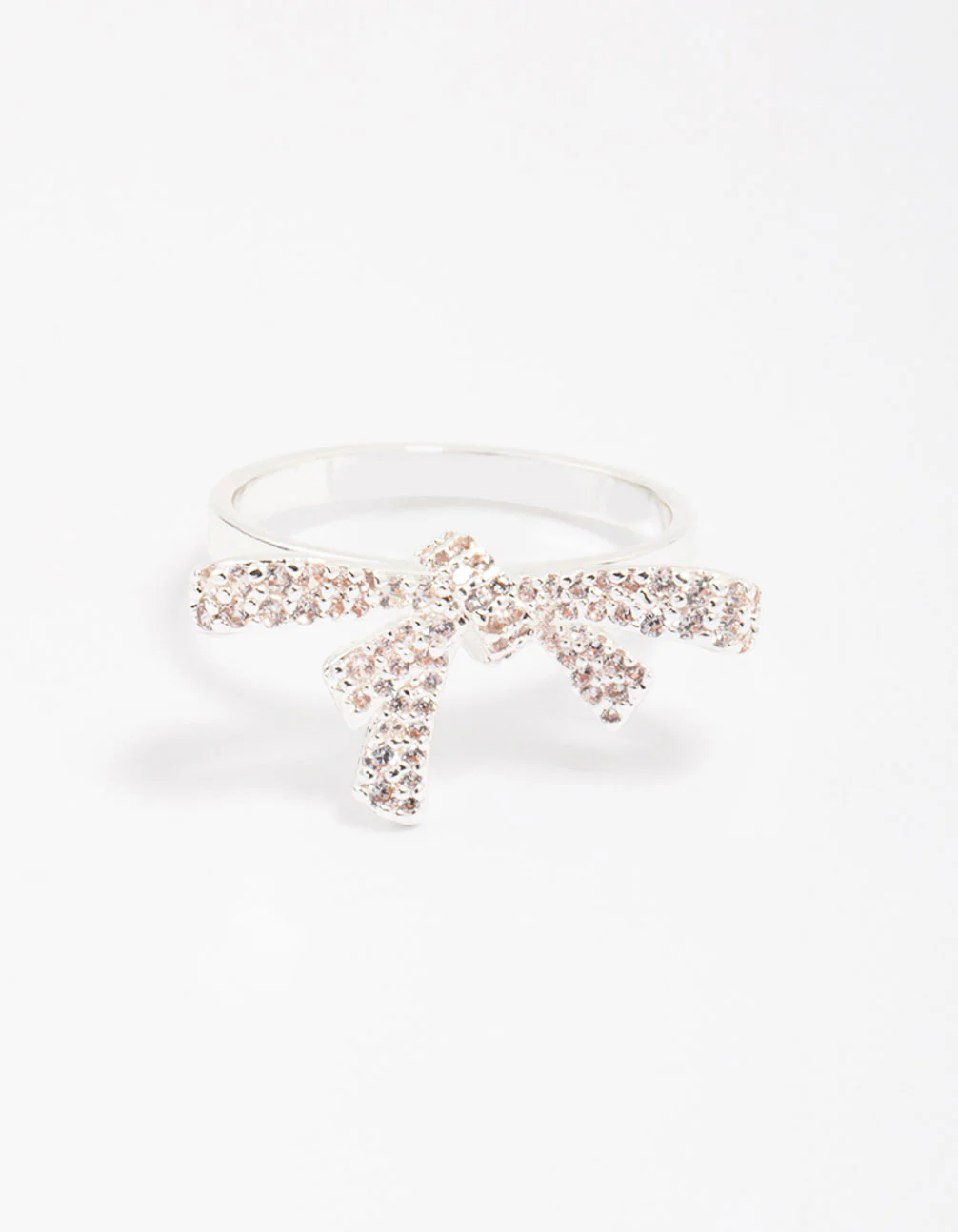 Silver Cubic Zirconia Bow Ring - Image 3