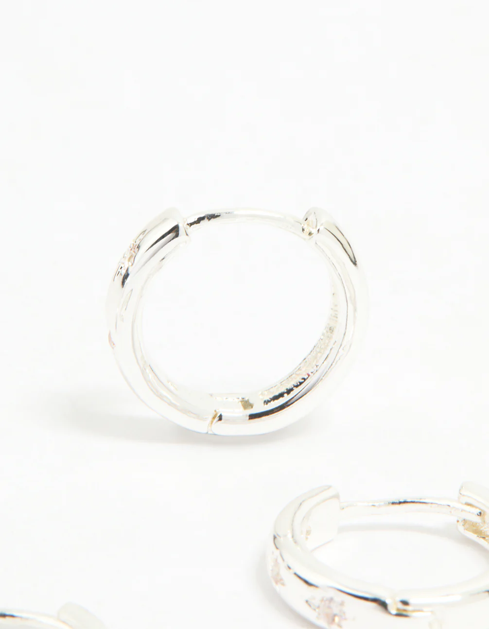 Silver Cubic Zirconia Celestial & Classic Huggie Earrings 3-Pack - Image 5