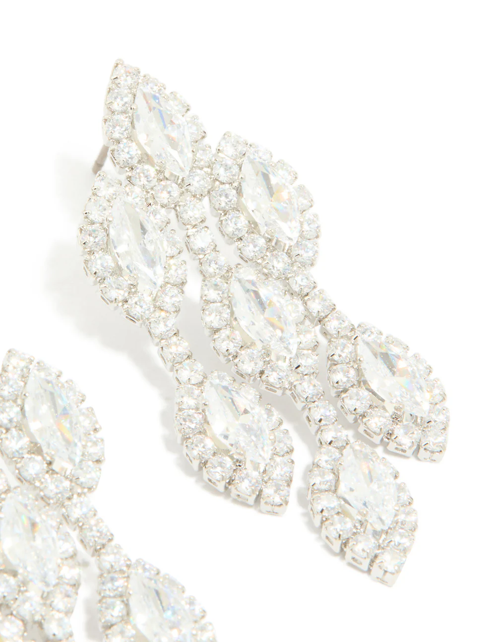 Silver Cubic Zirconia Chandelier Drop Earrings - Image 5