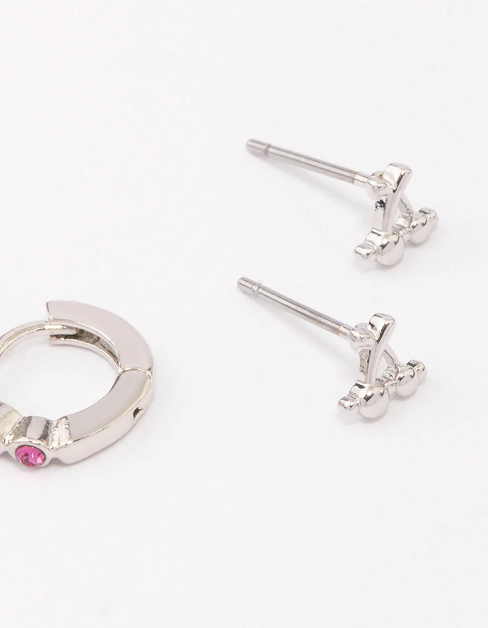 Silver Cubic Zirconia Cherry & Grape Stud Earrings - Image 5