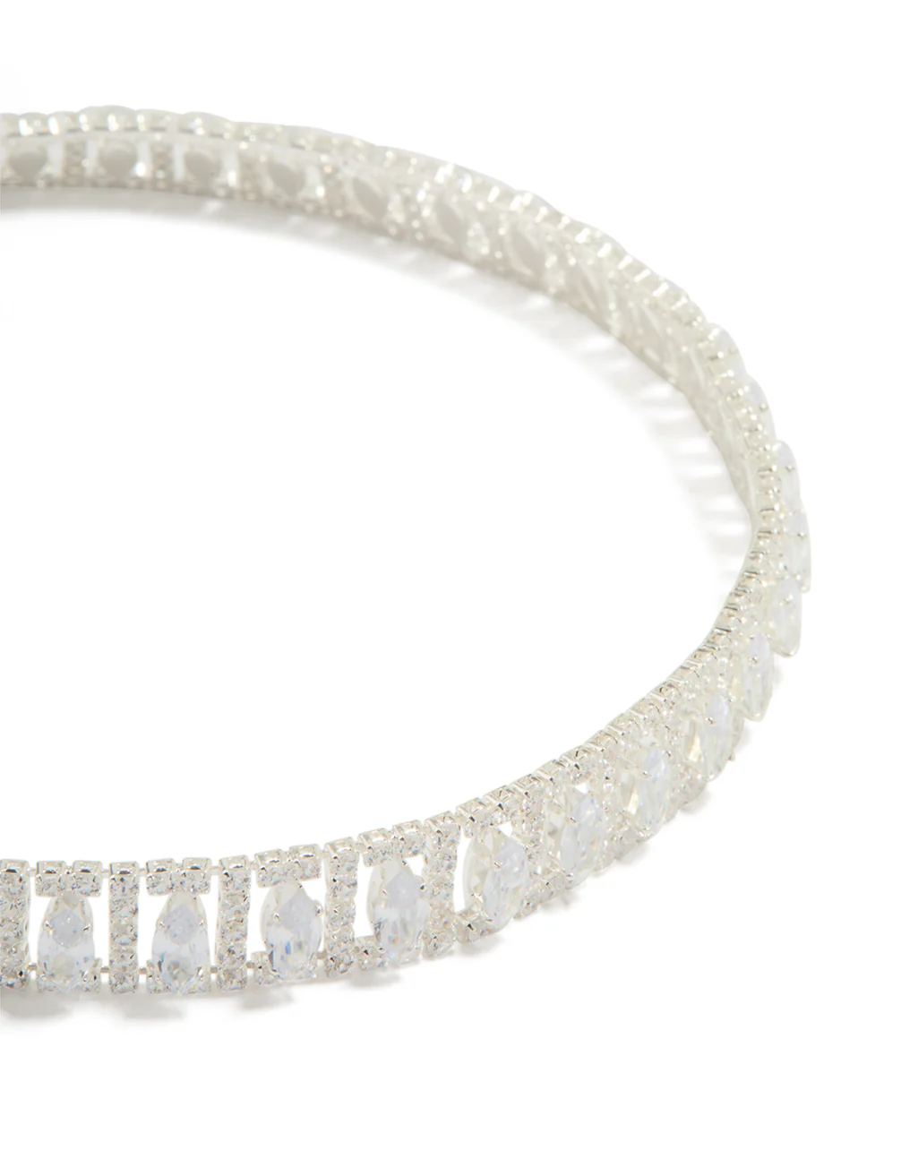 Silver Cubic Zirconia Choker Necklace - Image 2