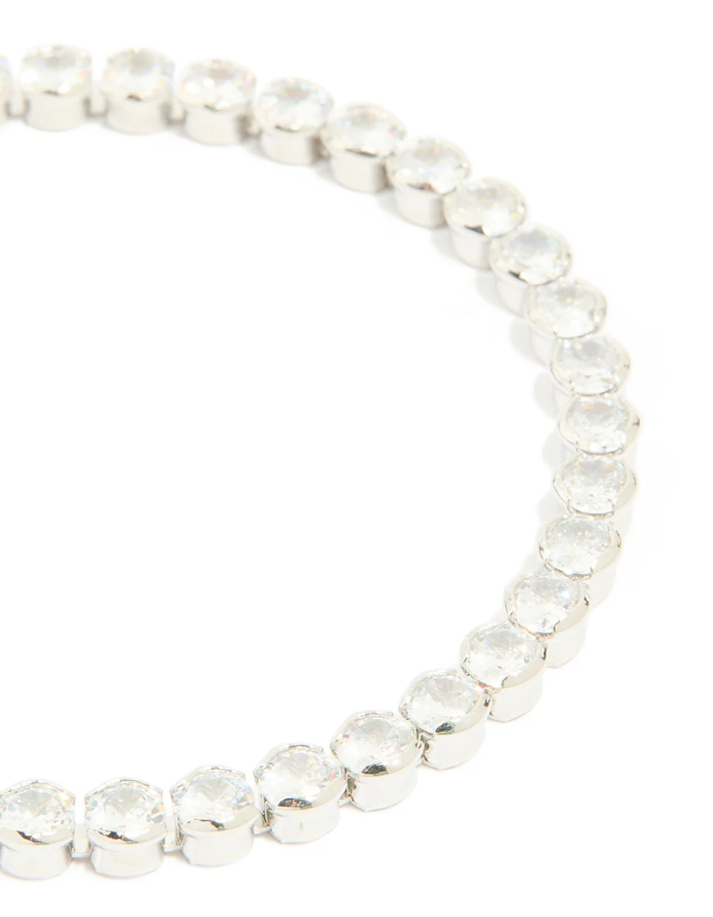 Silver Cubic Zirconia Circle Bezel Tennis Bracelet - Image 4
