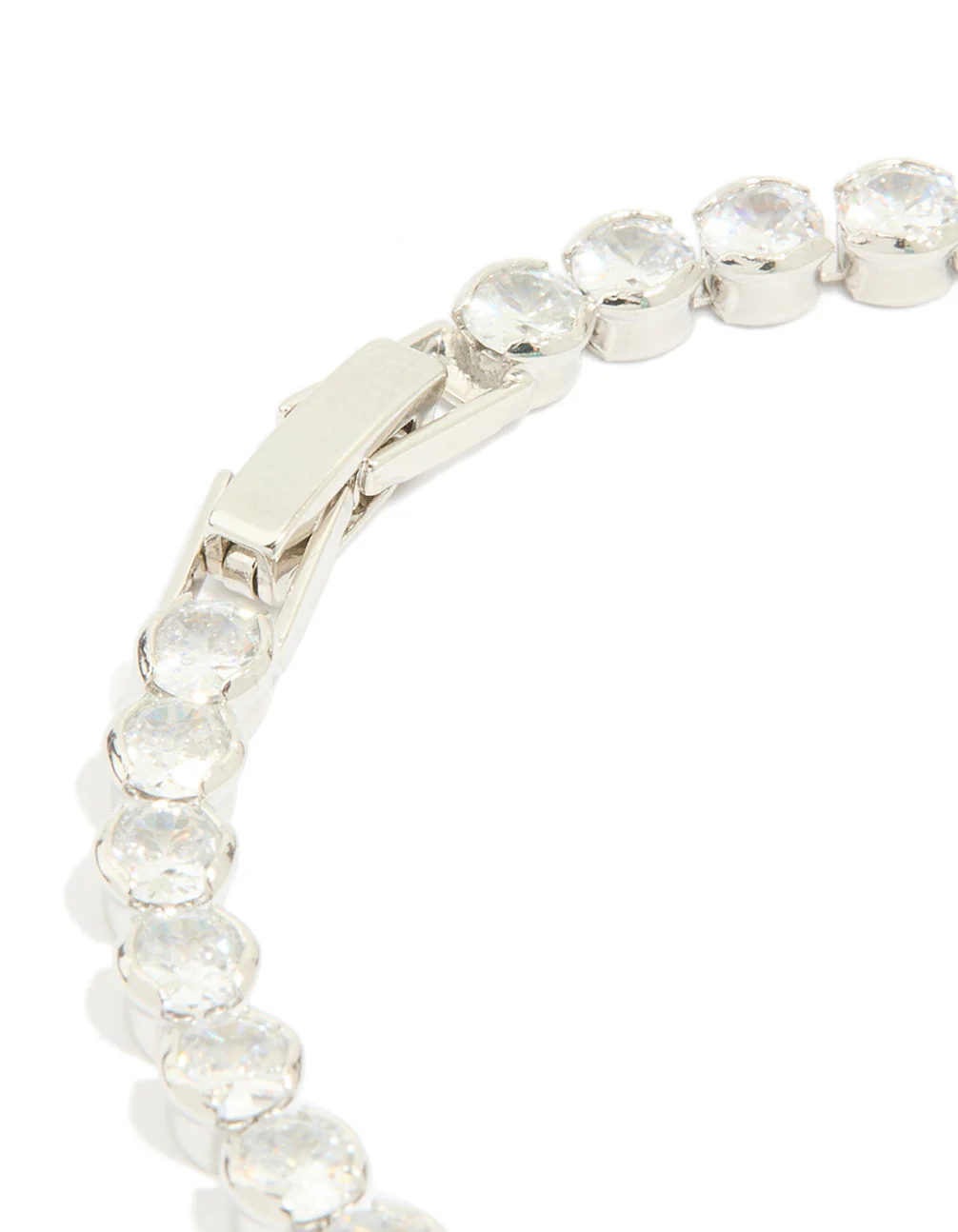 Silver Cubic Zirconia Circle Bezel Tennis Bracelet - Image 5