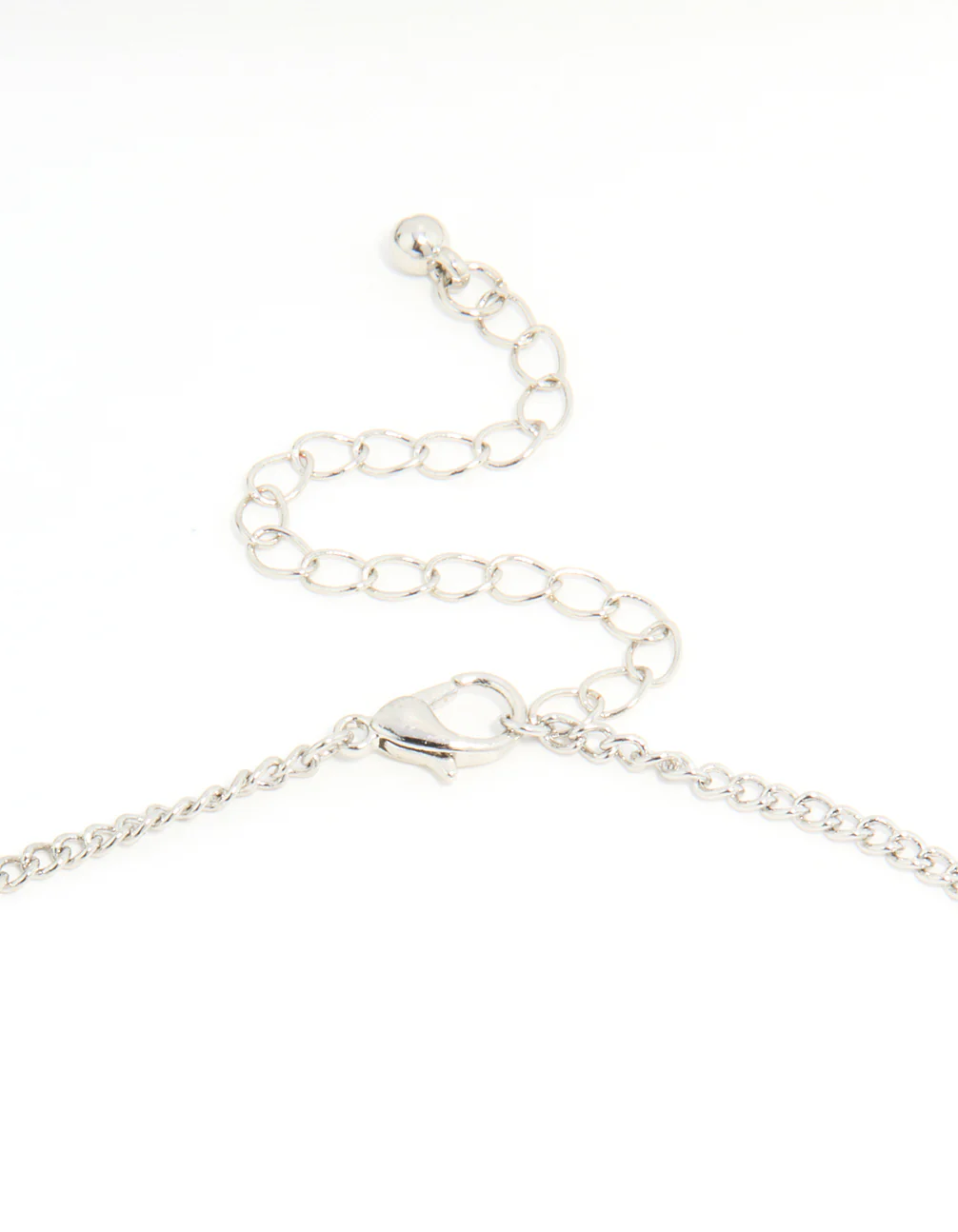 Silver Cubic Zirconia Cross & Heart Charm Necklace - Image 5