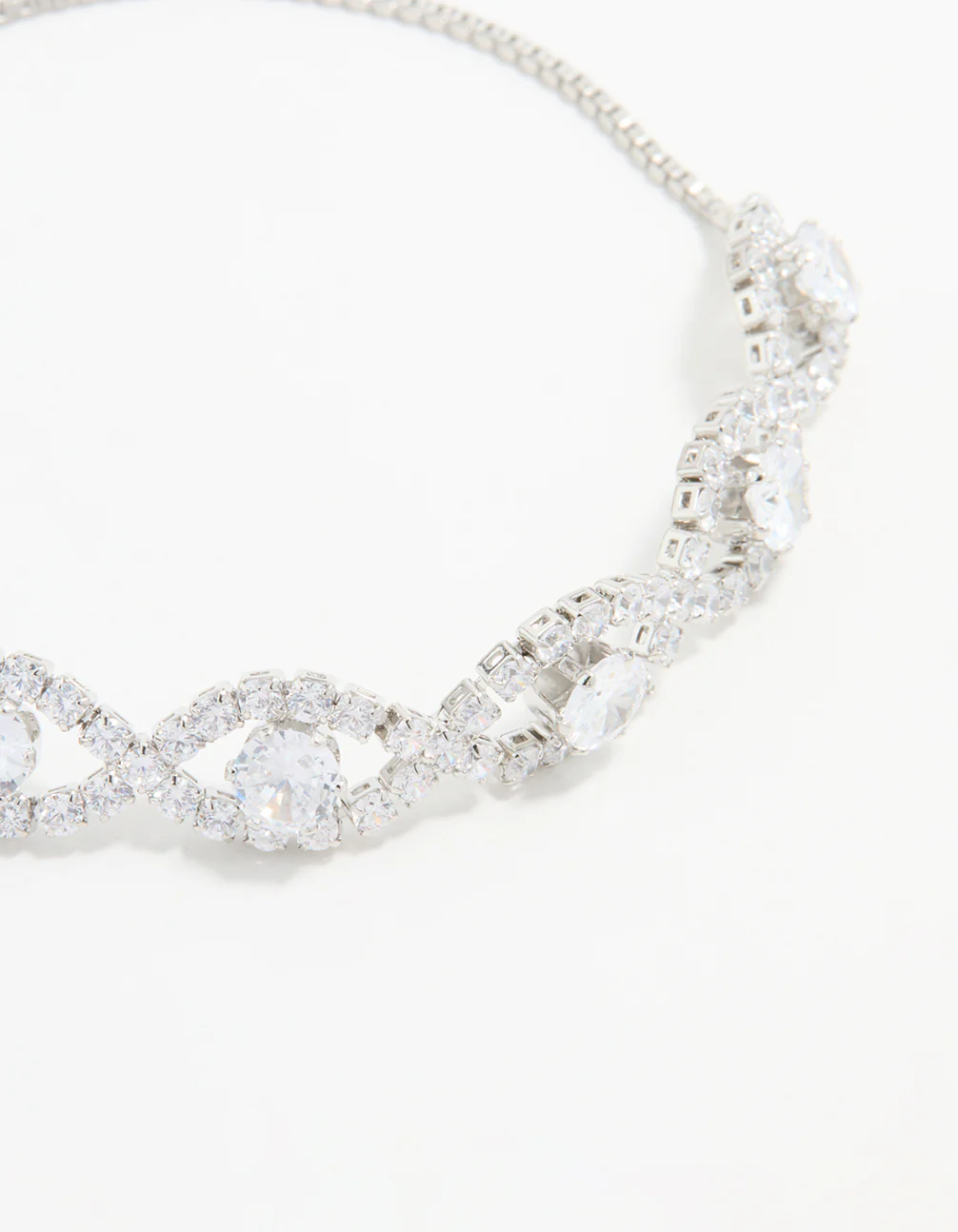 Silver Cubic Zirconia Evil Eye Toggle Bracelet - Image 2