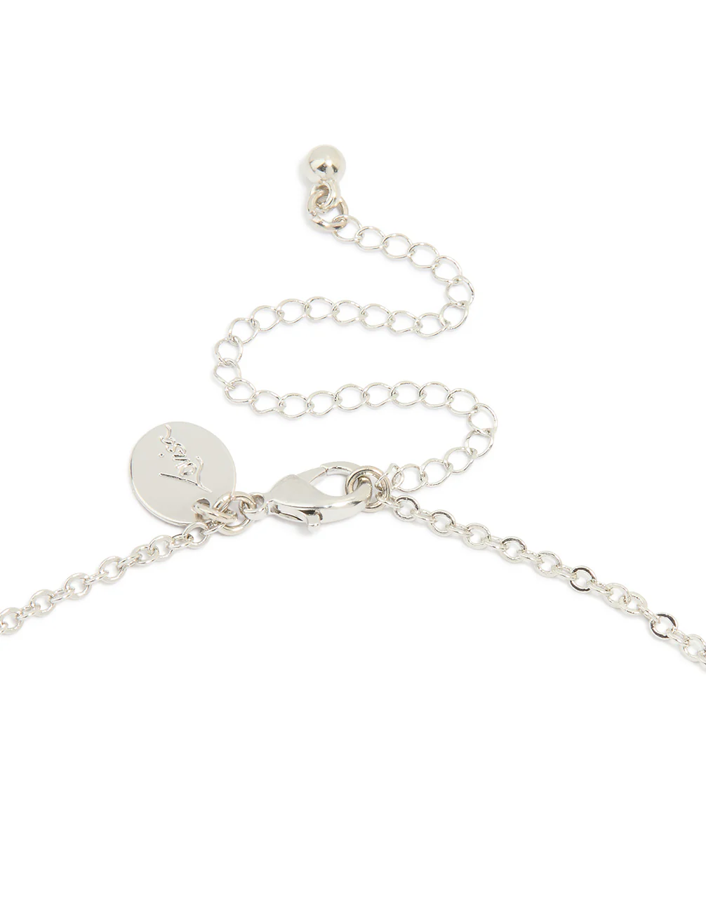 Silver Cubic Zirconia Floral Cluster Necklace - Image 3