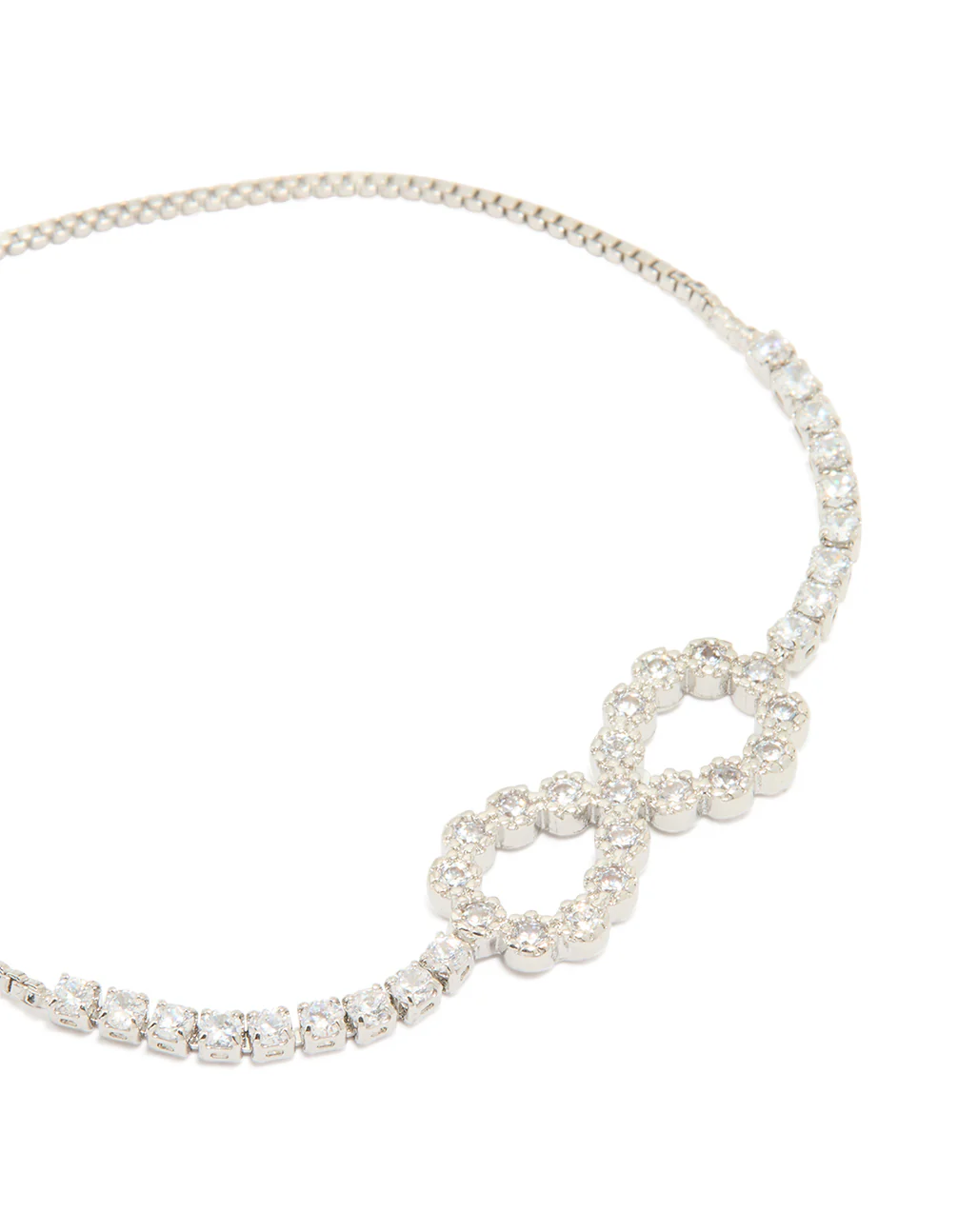 Silver Cubic Zirconia Infinity Toggle Bracelet - Image 2