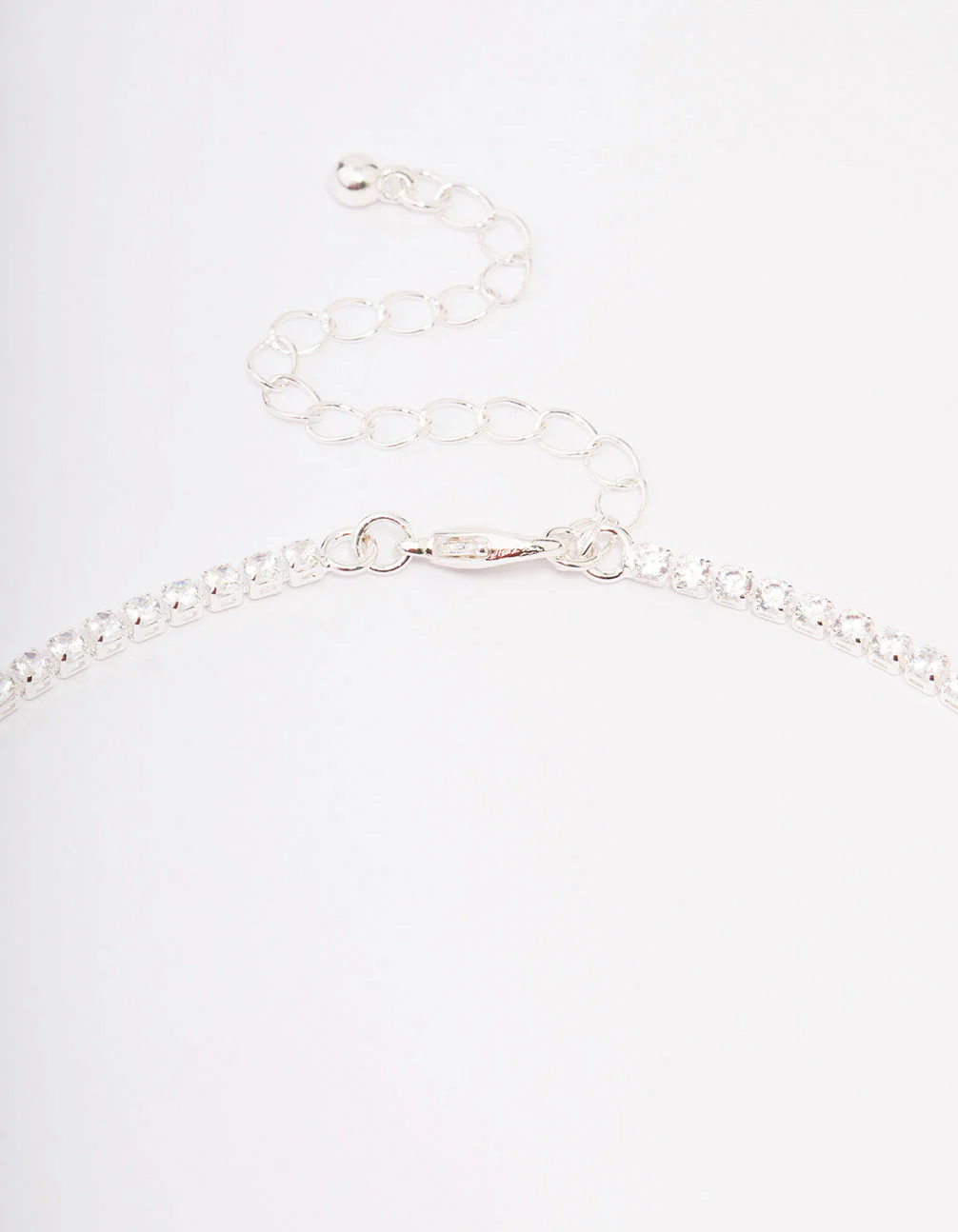 Silver Cubic Zirconia Lariat Necklace & Earring Set - Image 3