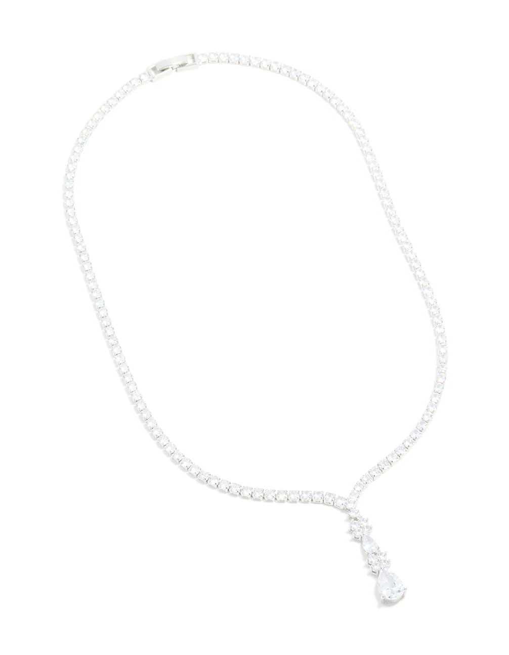 Silver Cubic Zirconia Lovely Pear Necklace - Image 4