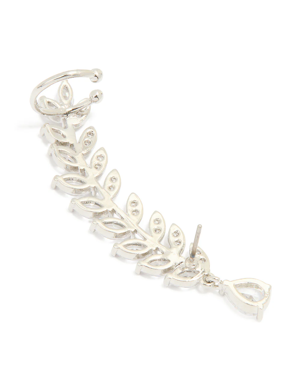 Silver Cubic Zirconia Lovely Vine Ear Cuff - Image 3