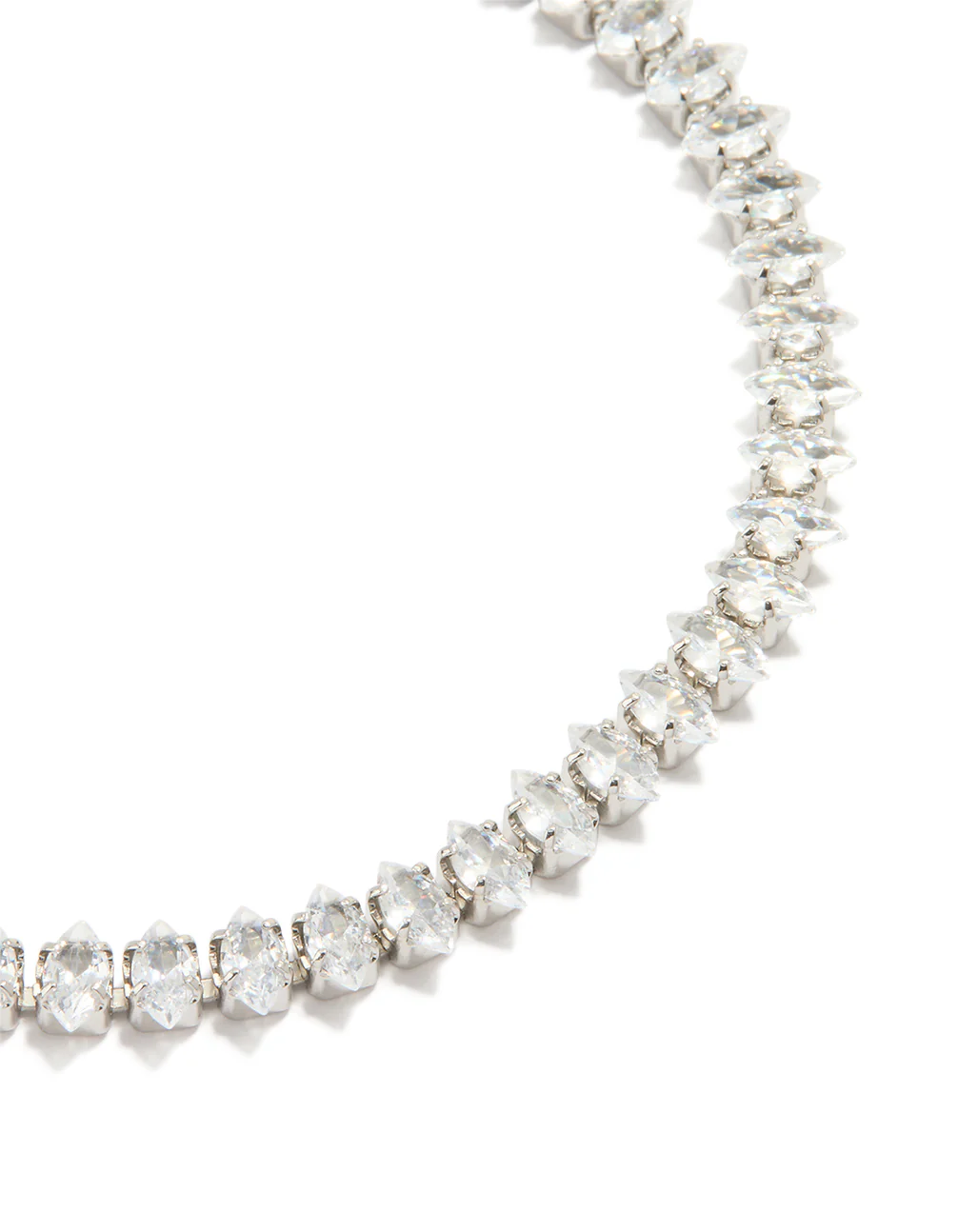 Silver Cubic Zirconia Marquise Anklet - Image 2