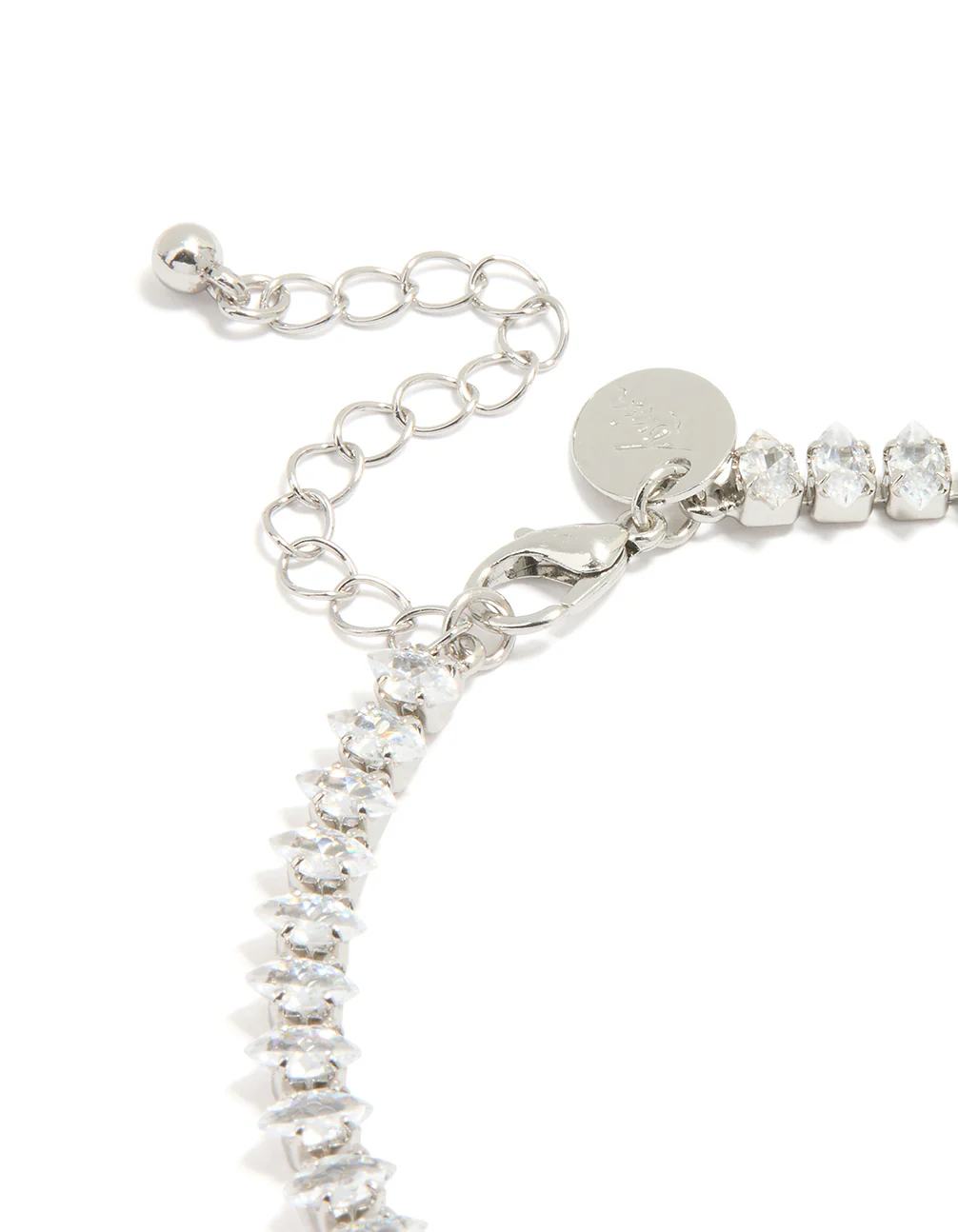 Silver Cubic Zirconia Marquise Anklet - Image 3
