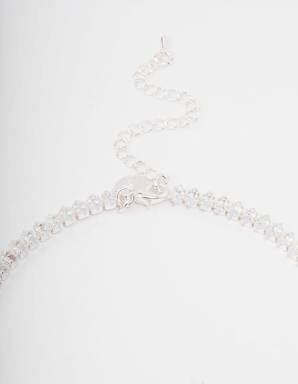 Silver Cubic Zirconia Marquise Drop Necklace - Image 3