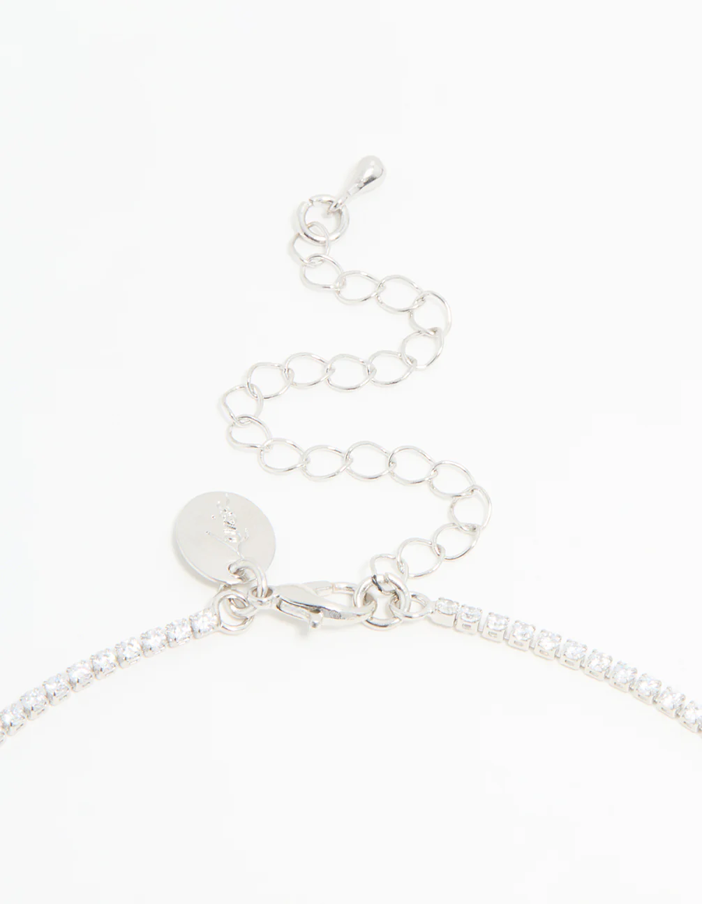 Silver Cubic Zirconia Marquise Pendant Necklace - Image 5