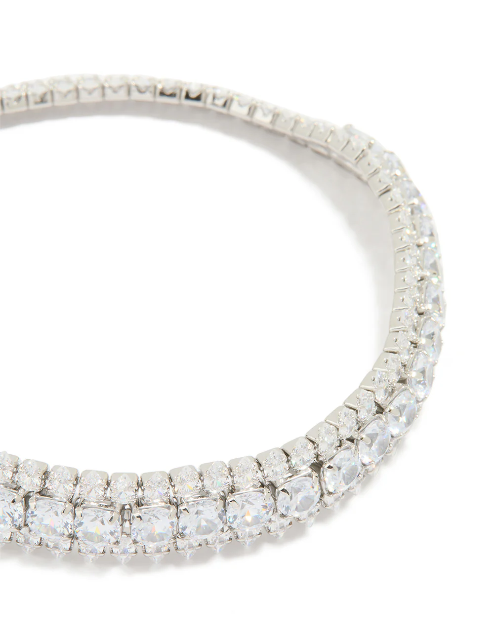 Silver Cubic Zirconia Marquise Statement Tennis Bracelet - Image 2