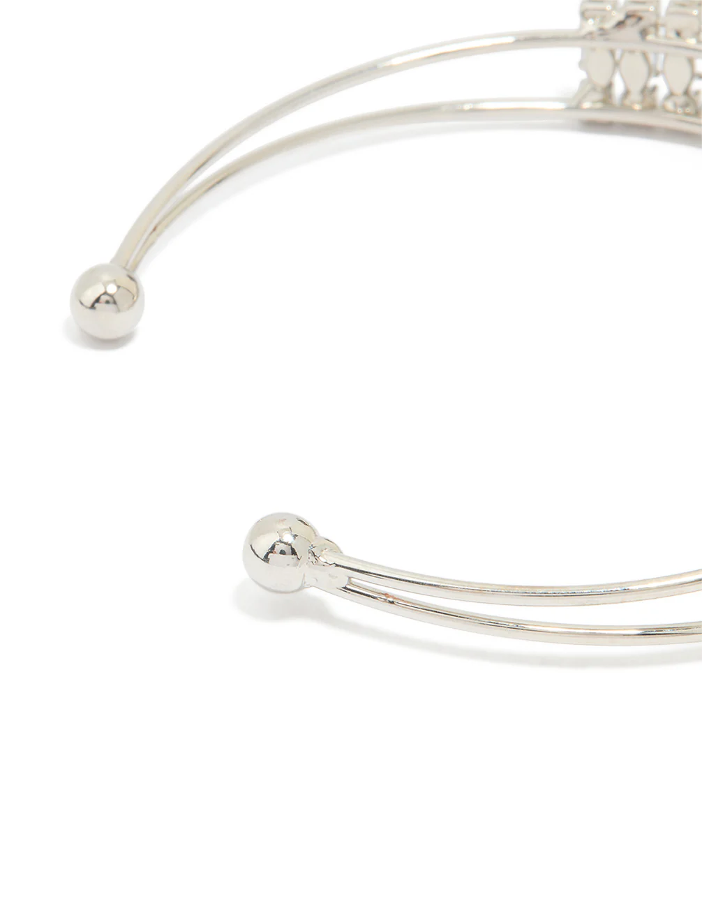 Silver Cubic Zirconia Marquise Wrist Cuff - Image 3