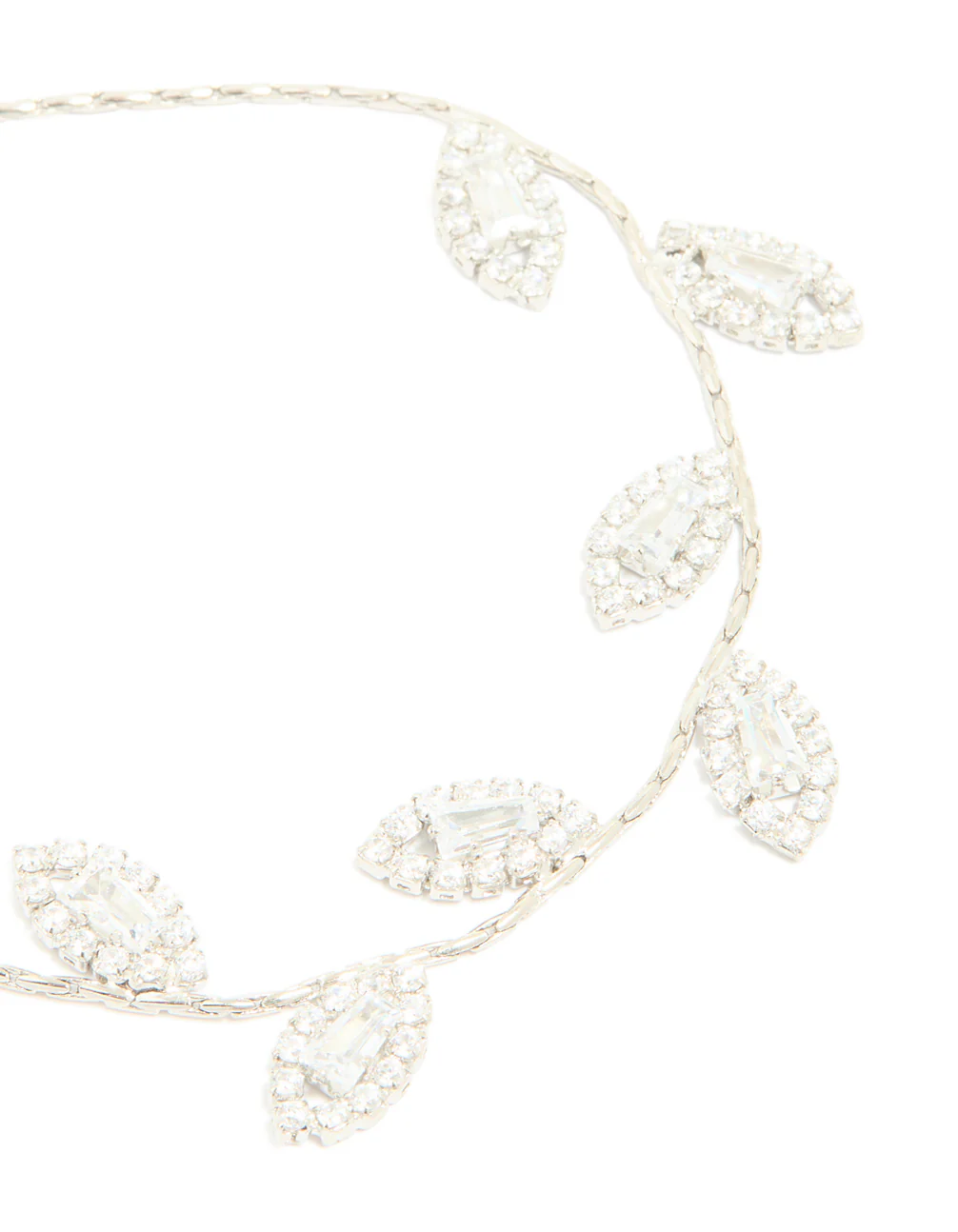 Silver Cubic Zirconia Multi Leaf Toggle Bracelet - Image 4