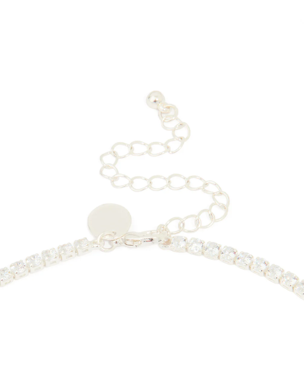 Silver Cubic Zirconia Pear Drop Y-Neck Necklace - Image 3
