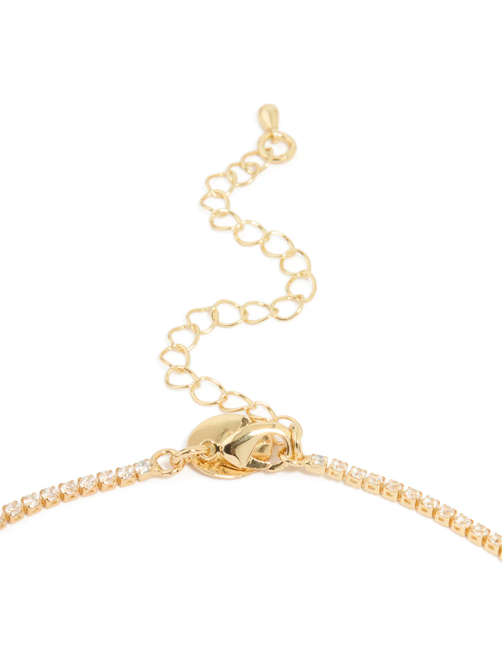 Silver Cubic Zirconia Pear Shaped Pendants Necklace - Image 3