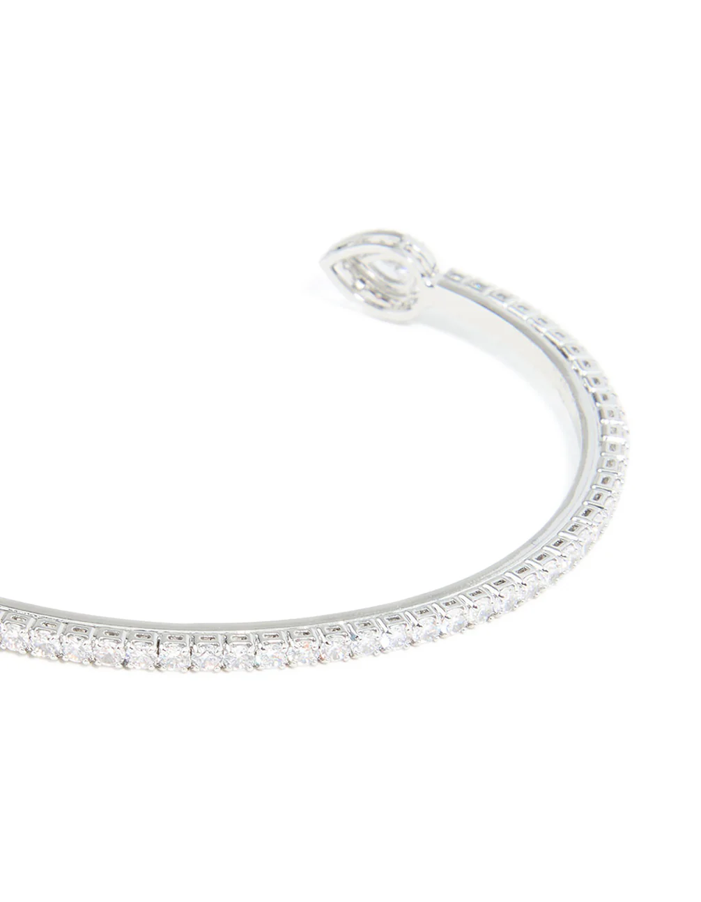 Silver Cubic Zirconia Pear Square Wrist Cuff - Image 5