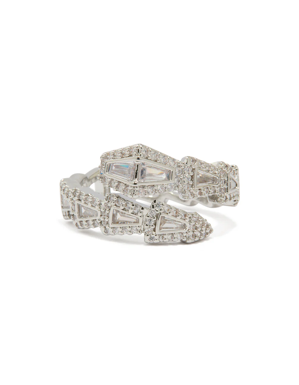 Silver Cubic Zirconia Point Wrap Ring - Image 5