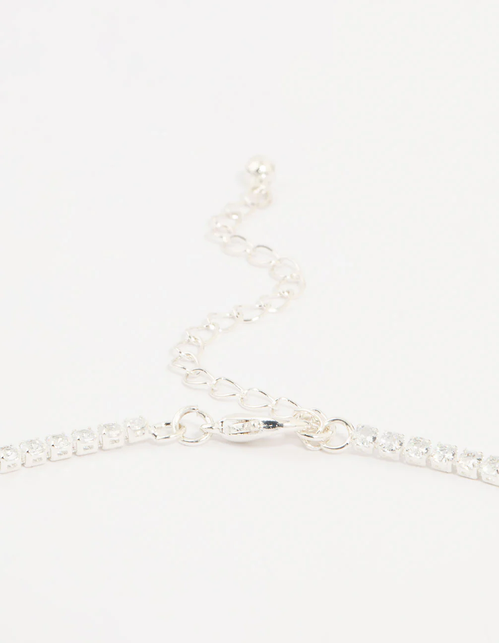 Silver Cubic Zirconia Pointed Earrings & Necklace Set - Image 3