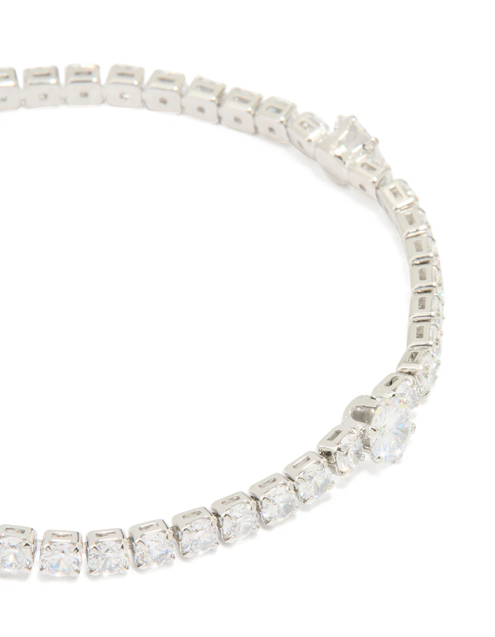 Silver Cubic Zirconia Round Tennis Bracelet - Image 2