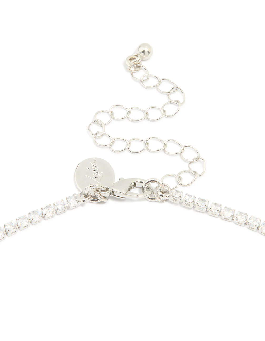 Silver Cubic Zirconia Statement Cluster Necklace - Image 3