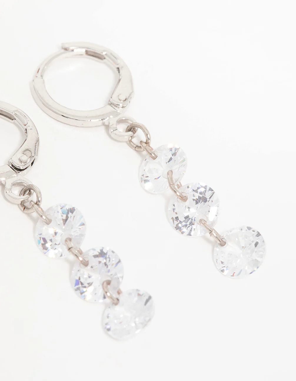 Silver Cubic Zirconia Stud & Huggie Earrings 3-Pack - Image 3