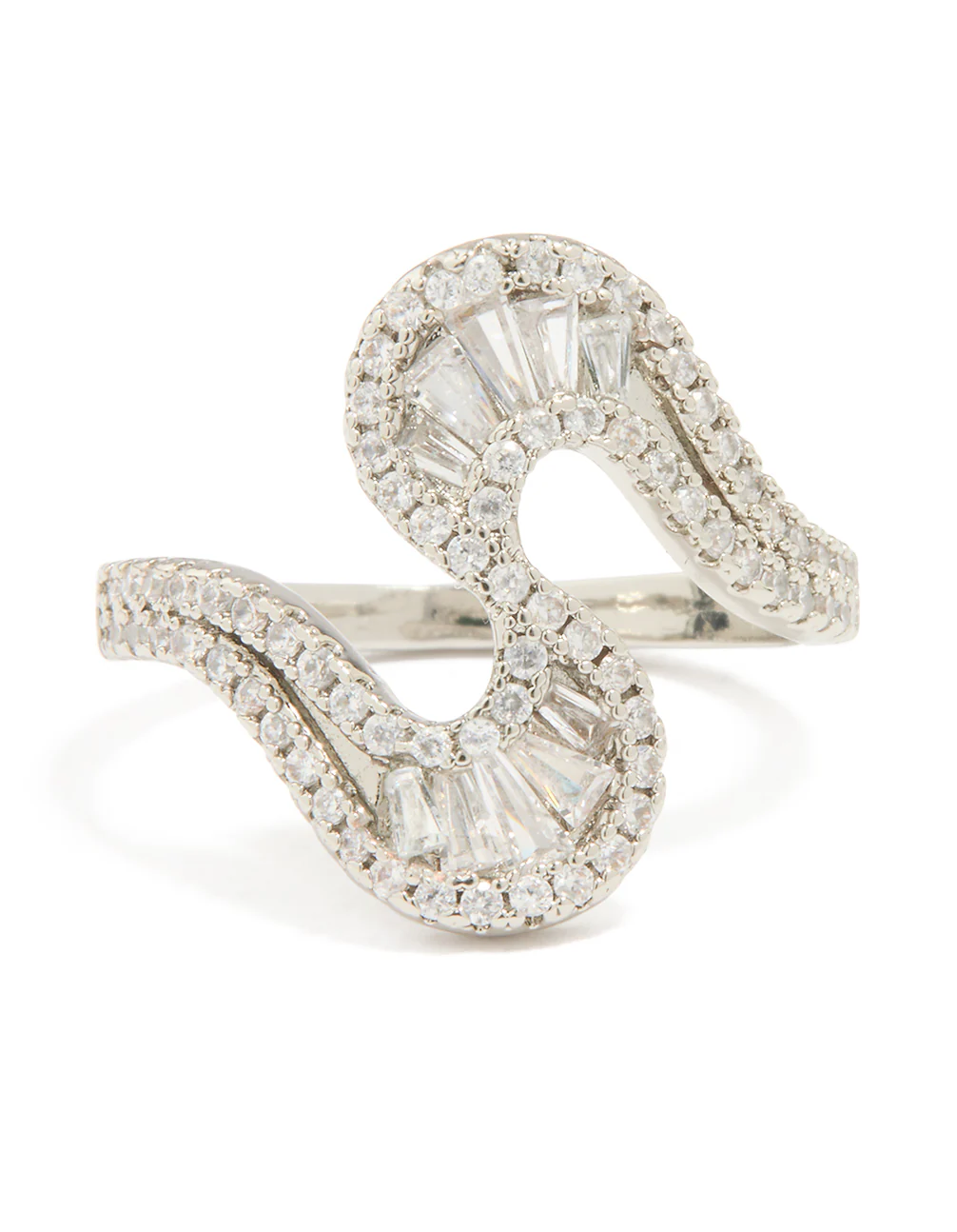 Silver Cubic Zirconia Swivel Statement Ring - Image 3