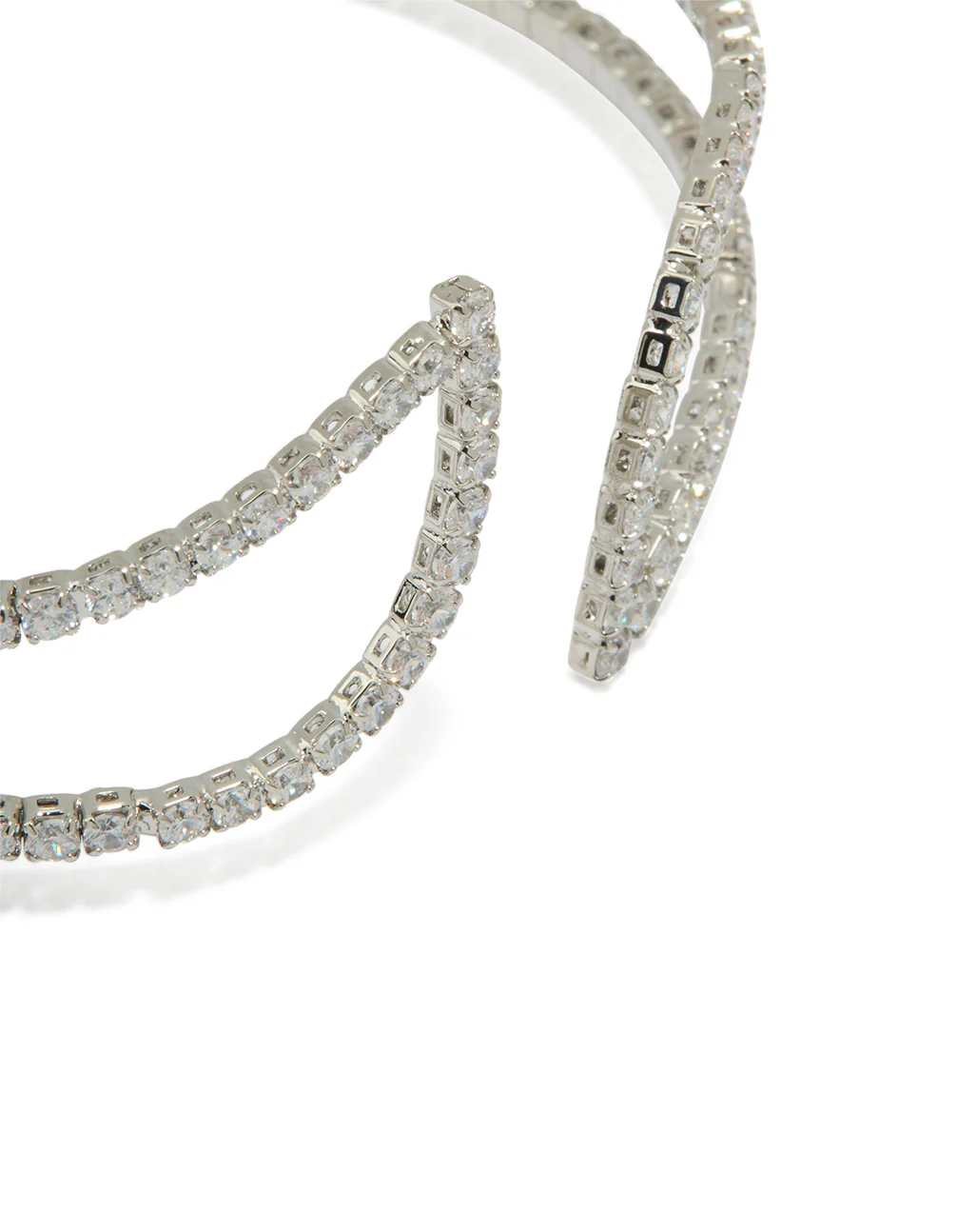 Silver Cubic Zirconia Swivel Wrist Cuff - Image 4
