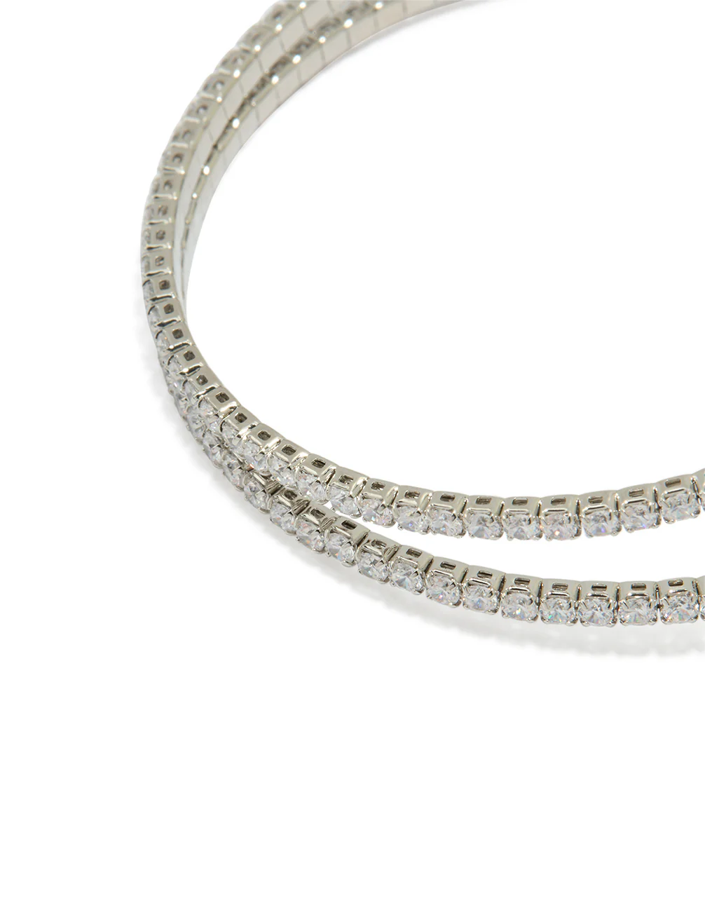 Silver Cubic Zirconia Swivel Wrist Cuff - Image 5
