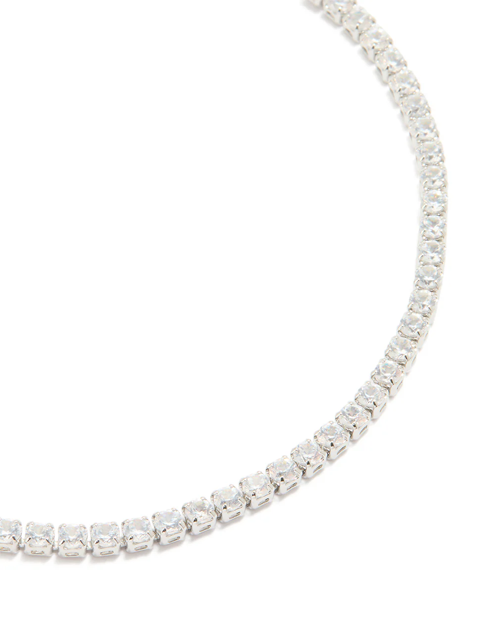 Silver Cubic Zirconia Tennis Anklet - Image 2