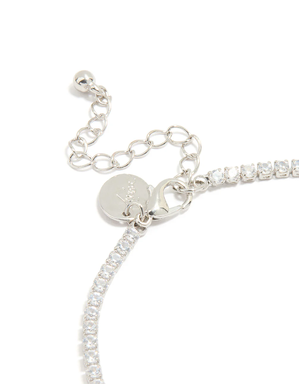 Silver Cubic Zirconia Tennis Anklet - Image 3