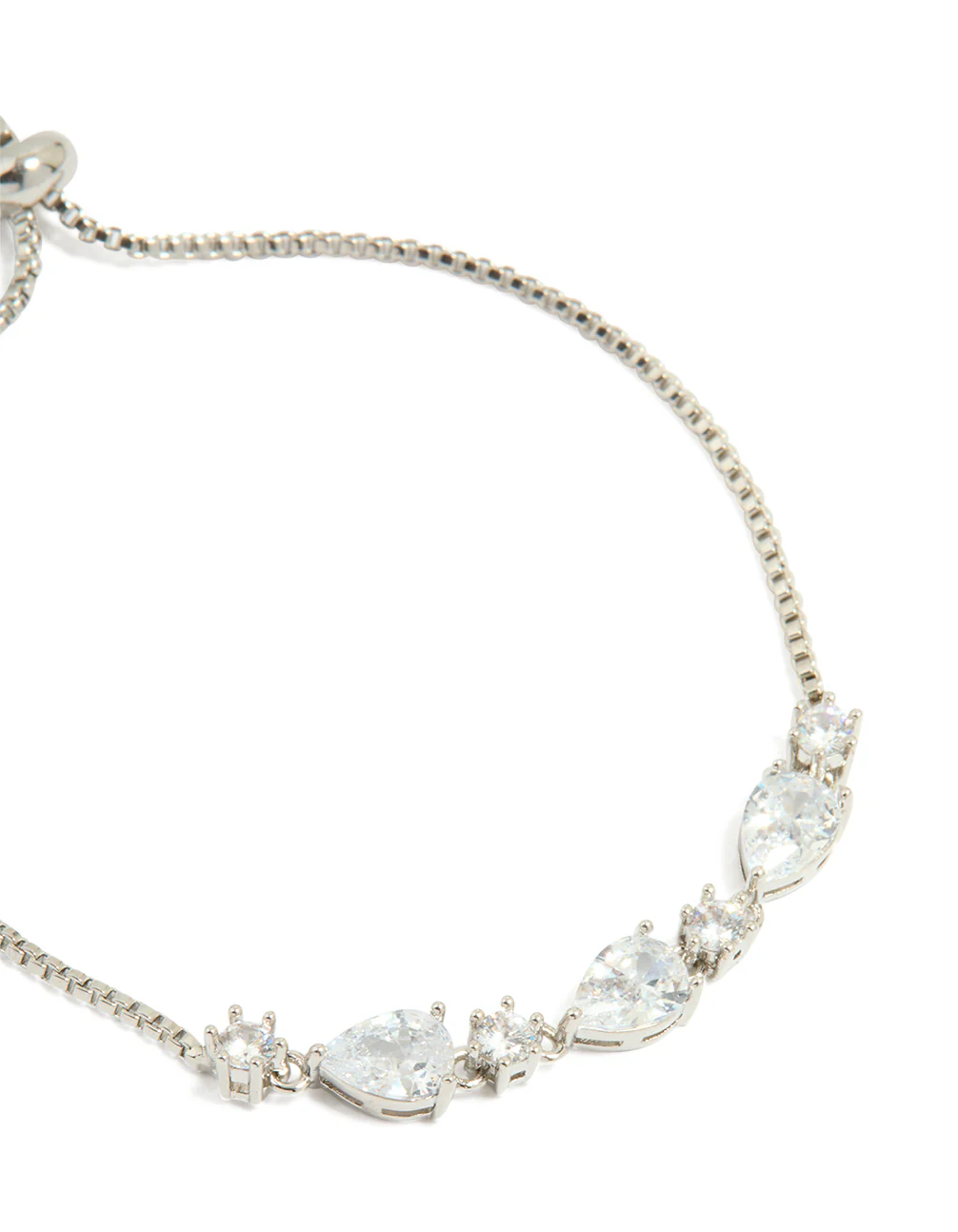 Silver Cubic Zirconia Toggle Bracelet - Image 2