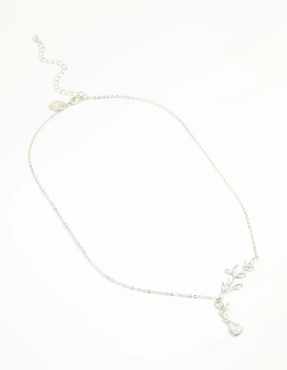 Silver Cubic Zirconia Vine Pear Necklace - Image 4