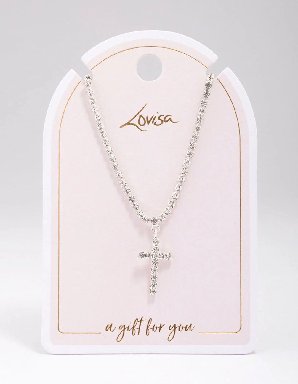 Silver Cup Chain Cross Pendant Necklace - Image 2
