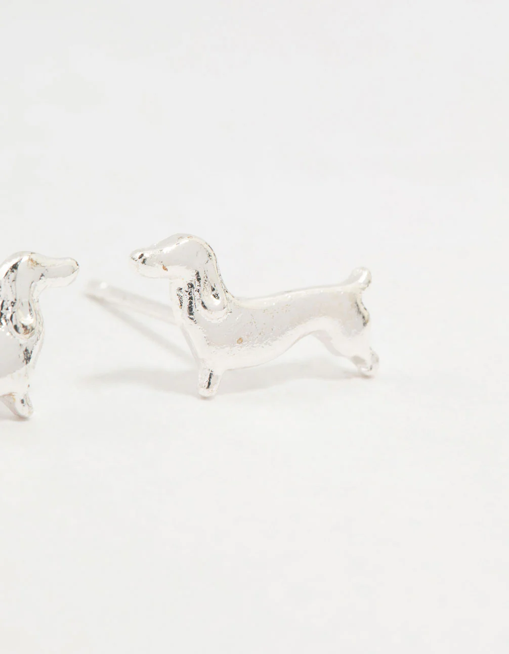 Silver Dachshund Stud Earrings - Image 5