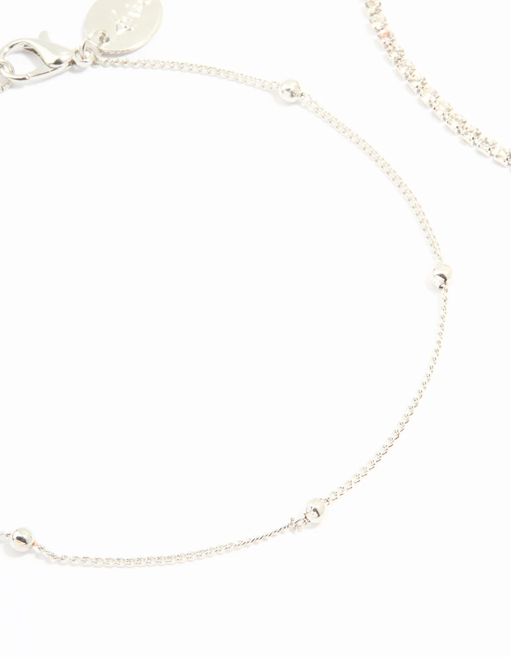 Silver Diamante & Ball Anklets 2-Pack - Image 2