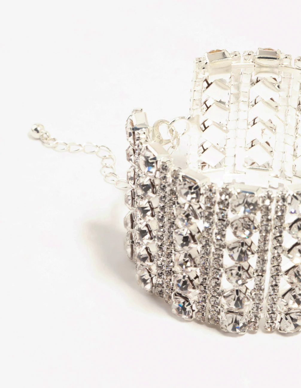 Silver Diamante Caged Wrist Cuff - Image 3
