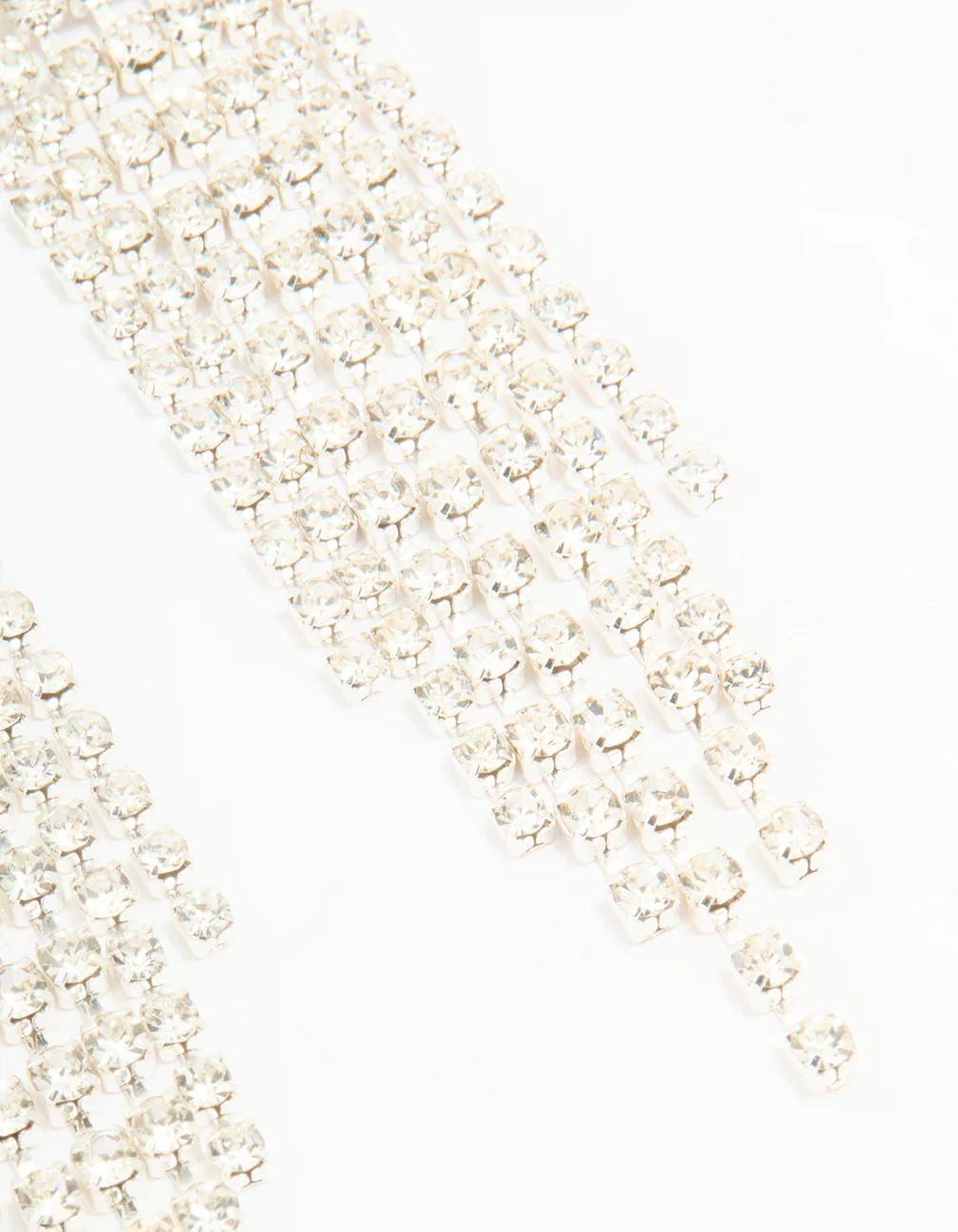 Silver Diamante Circle Cupchain Drop Earrings - Image 5